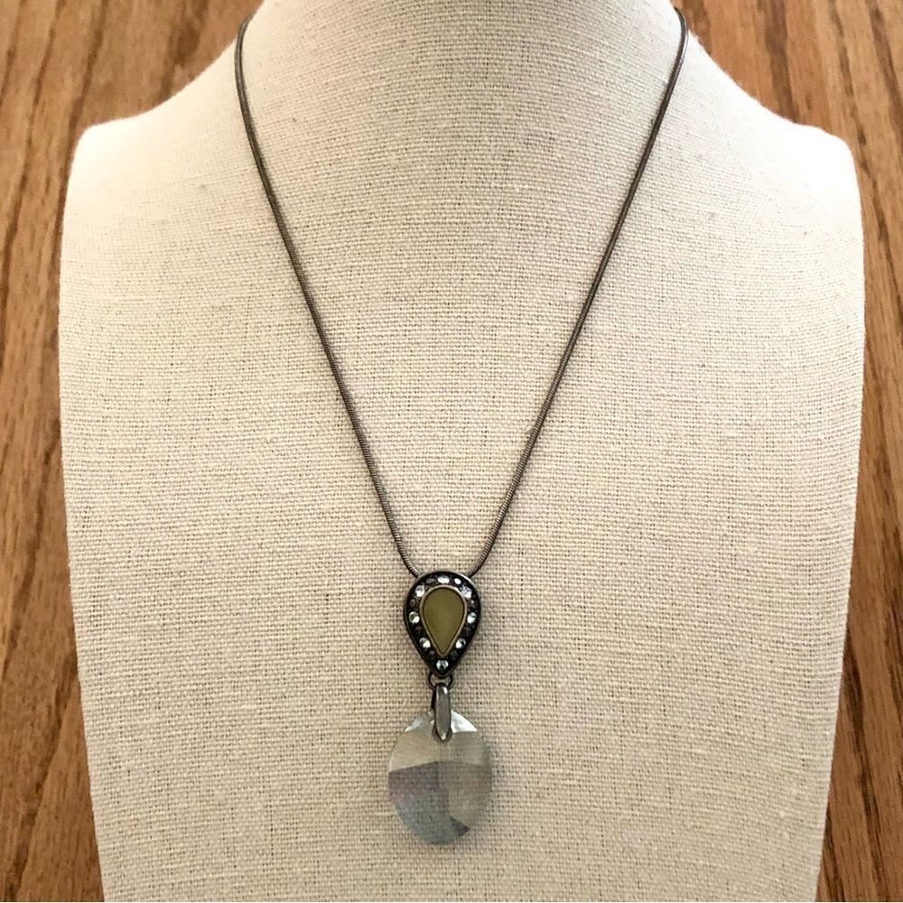 Touchstone Crystal | Enamel and Crystal Pendant Necklace | 15.5” Adjustable